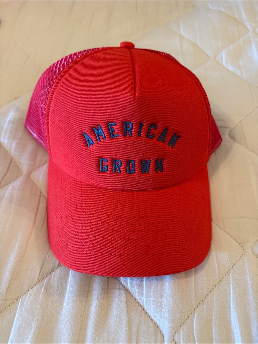 Red 'American Grown' Adjustable Trucker Hat